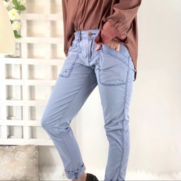 ANTHROPOLOGIE | Hei Hei Alastair Cargo Pants Blue Sz 27 - Picture 2 of 9